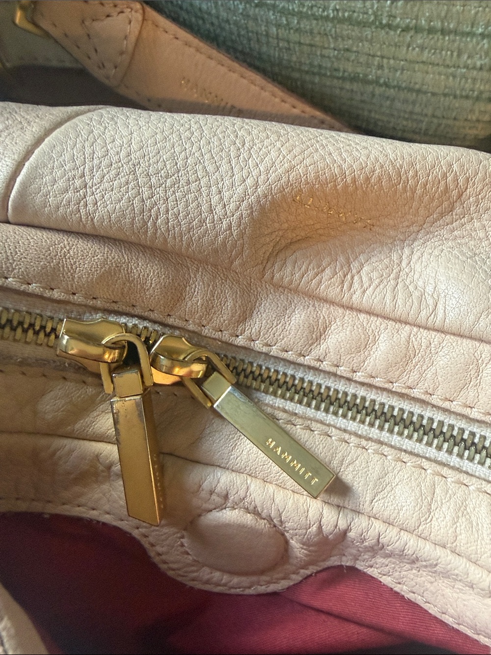 Hammitt Morgan Blush Pink Leather Shoulder Bag with Gold Hardware - Picture 6 of 7